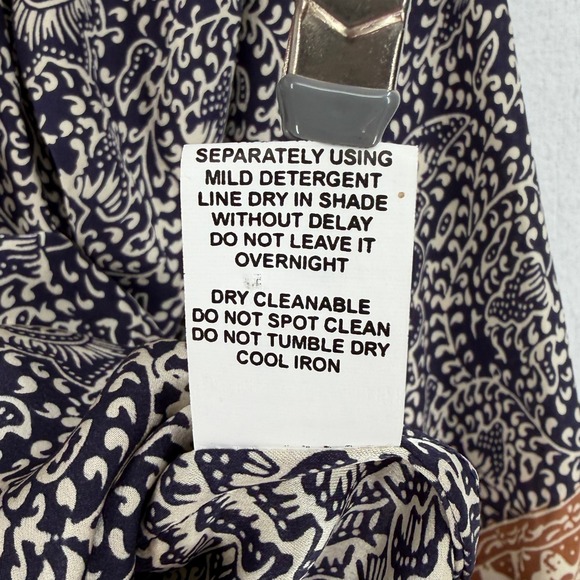 NATALIE MARTIN Stevie Dress Womens XS Blue Cream Silk Floral Boho Mini Smock - Picture 10 of 13